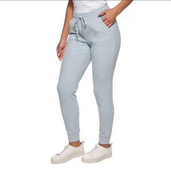 Marc New York Ladies Ribbed Joggers Sweatpants Elastic Waist Size S Water Blue - Picture 3 of 15